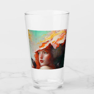 Beautiful Artistic Abstract Red Haired Ginger Girl Glass