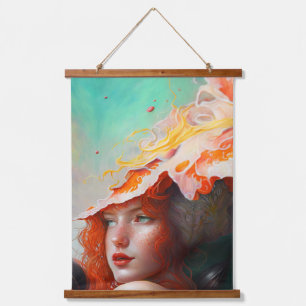 Beautiful Artistic Abstract Red Haired Ginger Girl Hanging Tapestry