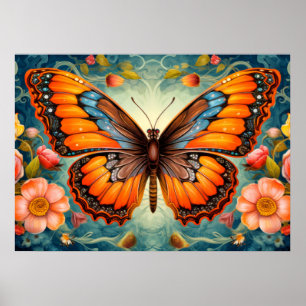 Beautiful Artistic Butterfly Illustration Art Poster