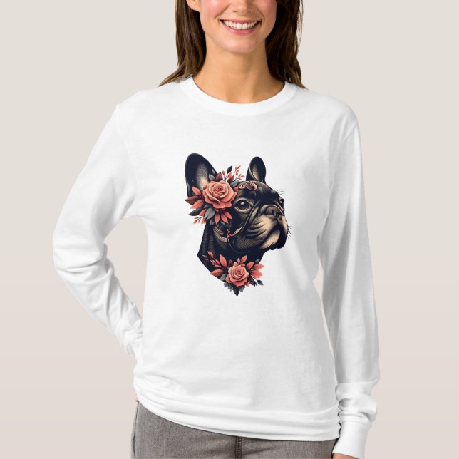 Beautiful artistic Frenchie T-Shirt (Front)