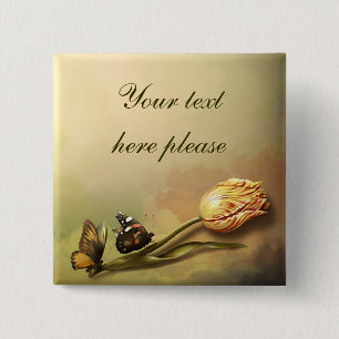 beautiful artistic vintage tulip button