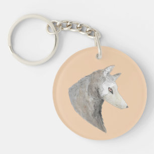 Beautiful Artistic Watercolor Wolf Key Ring