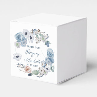 Beautiful Ash Blue Floral Wedding Favour Box
