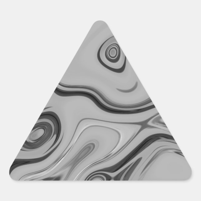 Beautiful Ash Gray Natural Pattern Design Triangle Sticker (Front)