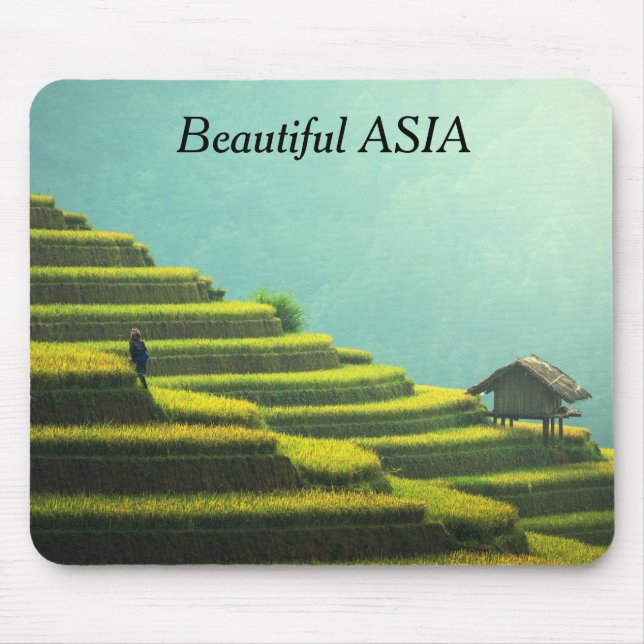 Beautiful Asia Postcard with your text Mouse Mat (Front)
