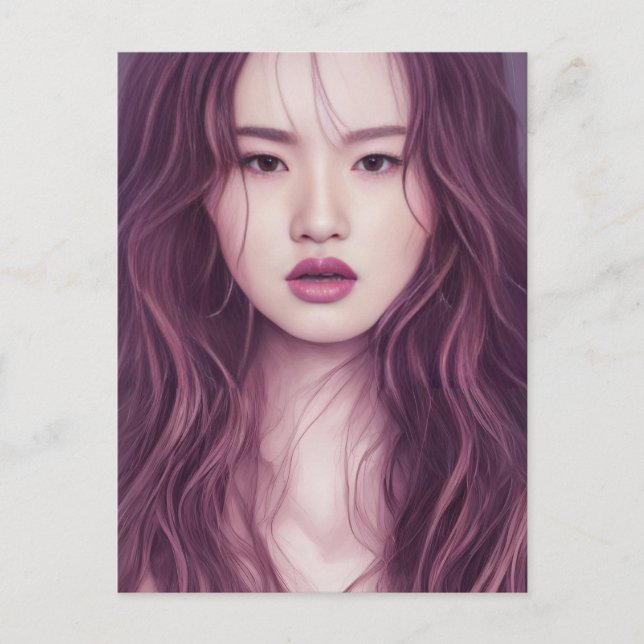 Beautiful Asian Woman Postcard (Front)