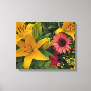 Beautiful Asiatic Lilies In A Garden Canvas