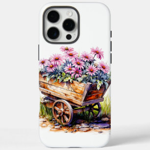 Beautiful Aster Flowers In A Wheel Barrel iPhone 16 Pro Max Case