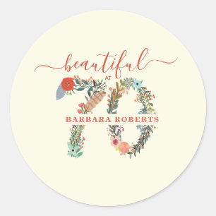 Beautiful at 70 Birthday Party Sticker