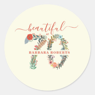 Beautiful at 70 Birthday Party Sticker
