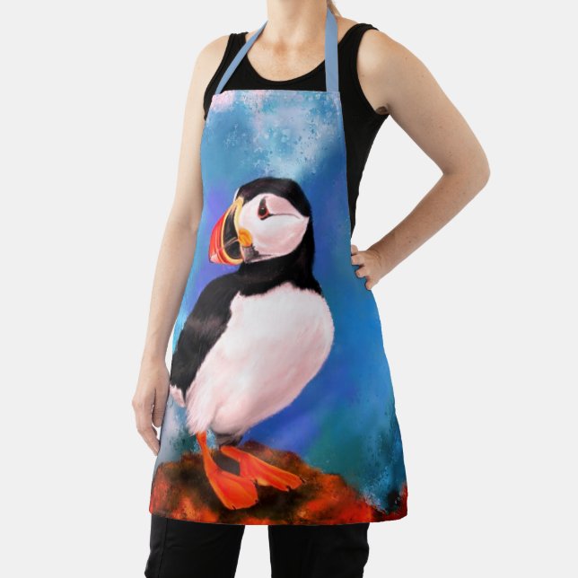 Beautiful Atlantic Puffin Apron (Insitu)