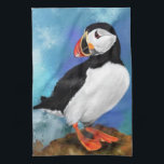 Beautiful Atlantic Puffin Bird Painting Migned Art Tea Towel<br><div class="desc">Beautiful Atlantic Puffin Bird Painting Migned Art Watercolor Clown Beak</div>