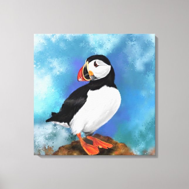 Beautiful Atlantic Puffin Canvas Print (Front)