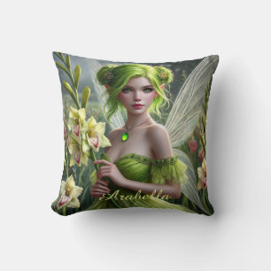 Beautiful August Fairy in Gladioli Cushion