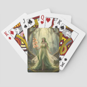 Beautiful August Peridot Fairy Playing Cards