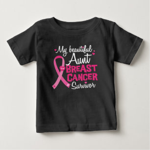 Beautiful Aunt Breast Cancer Survivor Niece Nephew Baby T-Shirt