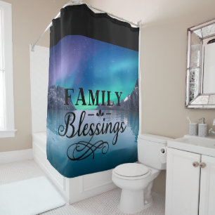 Beautiful Aurora Family Blessings Shower Curtain