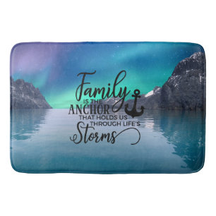Beautiful Aurora Family Quote Bath Mat