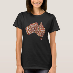 Beautiful Australia Continent Aboriginal Art T-Shirt