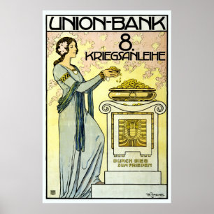 Beautiful Austrian Jugendstil Art Nouveau Poster