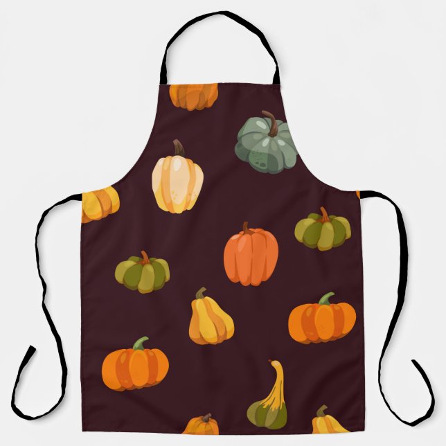 Beautiful autumn background with colourful pumpkin apron (Front)