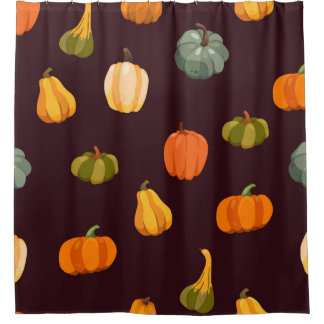 Beautiful autumn background with colourful pumpkin shower curtain