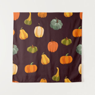 Beautiful autumn background with colourful pumpkin tapestry