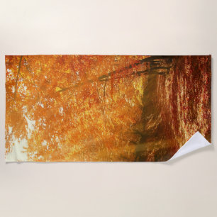 Beautiful autumn beach towel