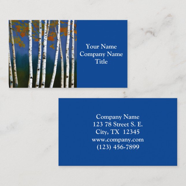 Beautiful Autumn Birch Business Card (Front/Back)