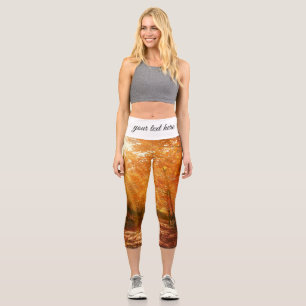 Beautiful autumn capri leggings