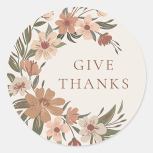 Beautiful autumn/fall floral spray Thanksgiving Classic Round Sticker