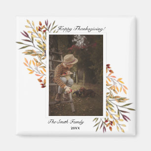 Beautiful Autumn Foliage Thanksgiving Photo Magnet