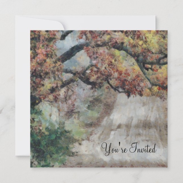 Beautiful Autumn in Michigan Country Road Invitation (Front)