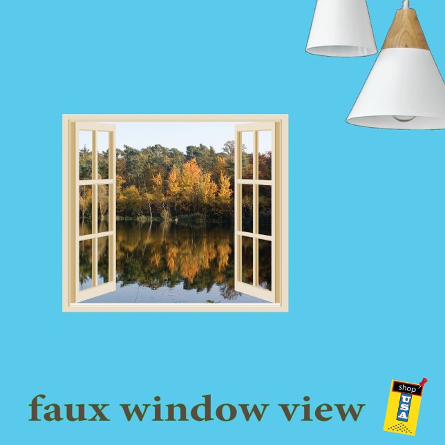 Beautiful Autumn Lake Fake Window Frame Poster (Creator Uploaded)