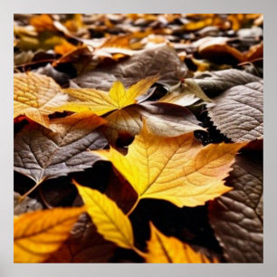 Beautiful autumn leafs on the ground 4 poster