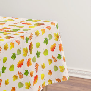 Beautiful Autumn Leaves on Light Beige Tablecloth