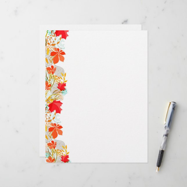 Beautiful Autumn Leaves - Stationery Paper (Front/Back In Situ)