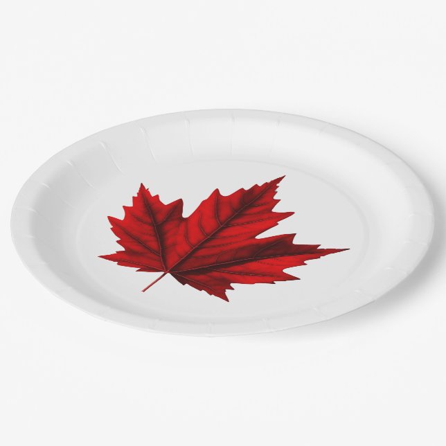 Beautiful Autumn Maple Leaf Paper Plate (Angled)