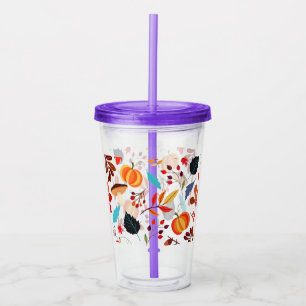 Beautiful Autumn Pattern - Fall Acrylic Tumbler