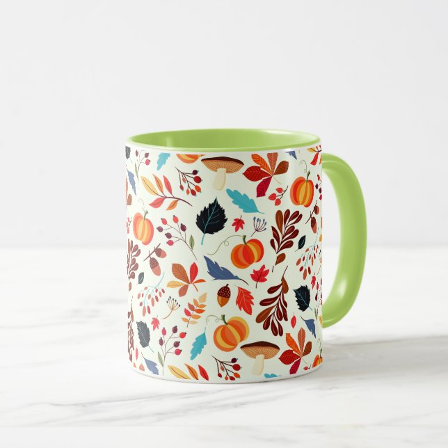 Beautiful Autumn Pattern Mug (Front Right)