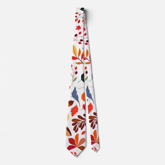 Beautiful Autumn Pattern Tie (Front)