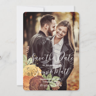Beautiful Autumn Roses - Save the Date Invitation