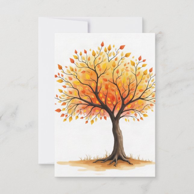 Beautiful Autumn Tree Invitations (Front)