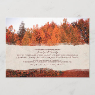 Beautiful Autumn Trees Wedding Invitation