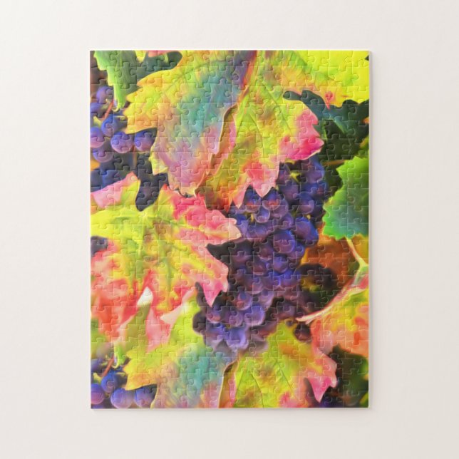 Beautiful Autumn Wine Vineyard with Grapes Jigsaw Puzzle (Vertical)