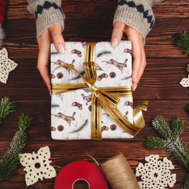 Beautiful Autumn Winter Woodland Animal  Wrapping Paper Sheet (Creator Uploaded)