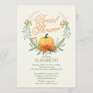 Beautiful Autumn Wreath Bridal Shower Invitation