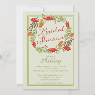 Beautiful Autumn Wreath Wedding Shower Invitation