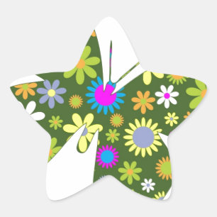 Beautiful Aziza Butterfly Wing Whimsy Blossoms Star Sticker