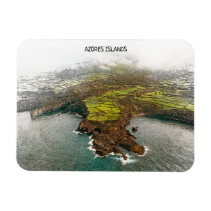 Beautiful Azores Islands Coastline view Magnet